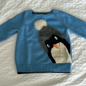 Gymboree Blue Cotton Penguin Sweater Sz 2T